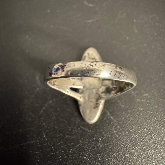 Sterling Silver Artisan Crushed Turquoise and Crushed Turquoise Ring - Picture 2 of 5